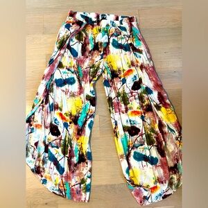 Coco Carmen Colorful Split Leg Pants, Women’s L/XL, Never Worn